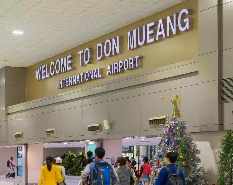 Sân bay Don Mueang bắt đầu chuyến du lịch Thái Lan tự túc.